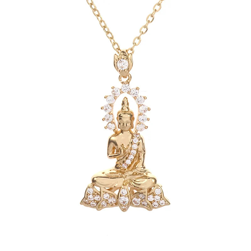 Gold Buddha Pendant Necklace - Zinc Alloy Unisex Spiritual Jewelry | Buddhive