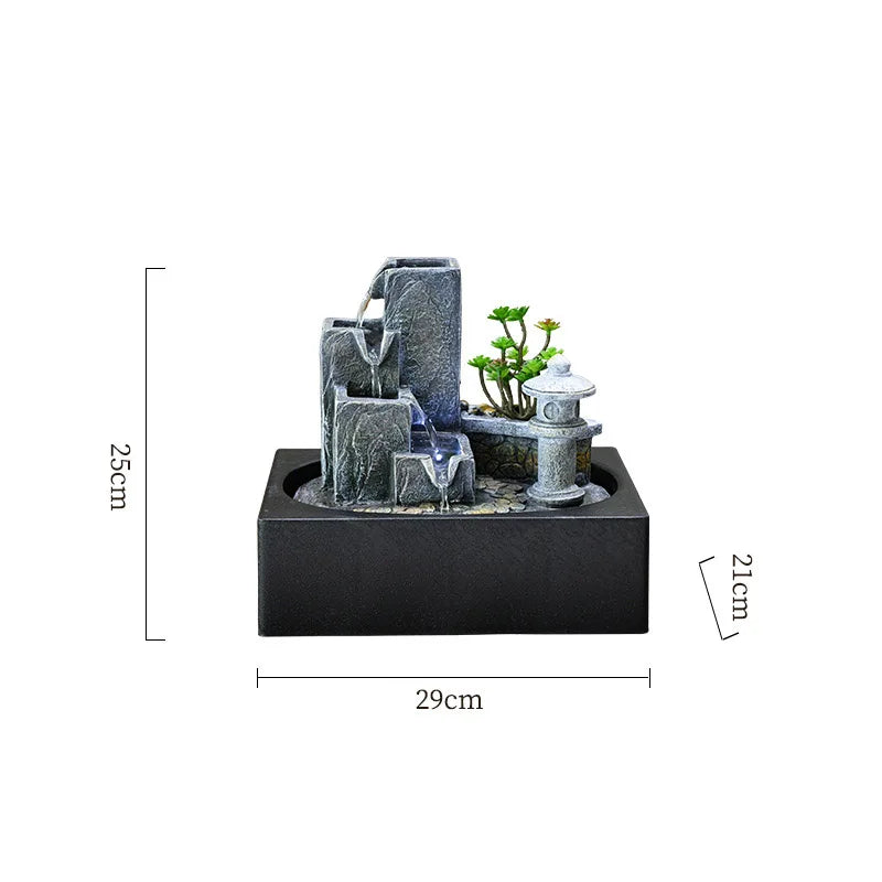 Indoor Zen Fountain Relaxation Water Feature Resin Tabletop Design | Buddhive