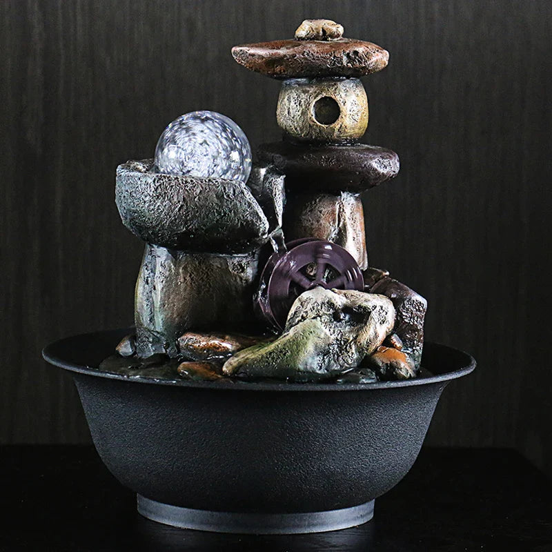 Zen Fountain Indoor Waterfall Resin Tabletop - Meditation & Home Decor | Buddhive