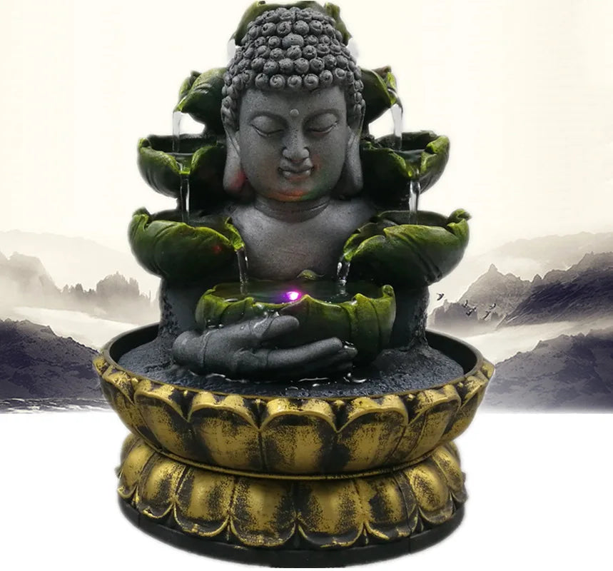 Buddha Fountain Zen Water Fountain - Large Resin Buddha Decor for Home & Garden | Buddhive