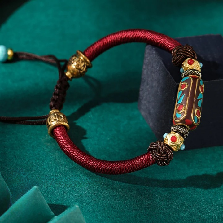 Tibetan Luck Bracelet Retro Geometric Charm - Adjustable Metal Buddhist Jewelry | Buddhive