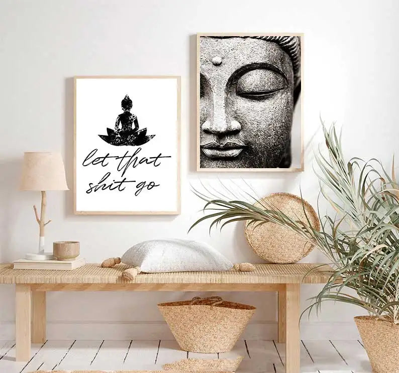 Smiling Buddha Poster Canvas Print - Zen Wall Art for Meditation & Home Decor | Buddhive