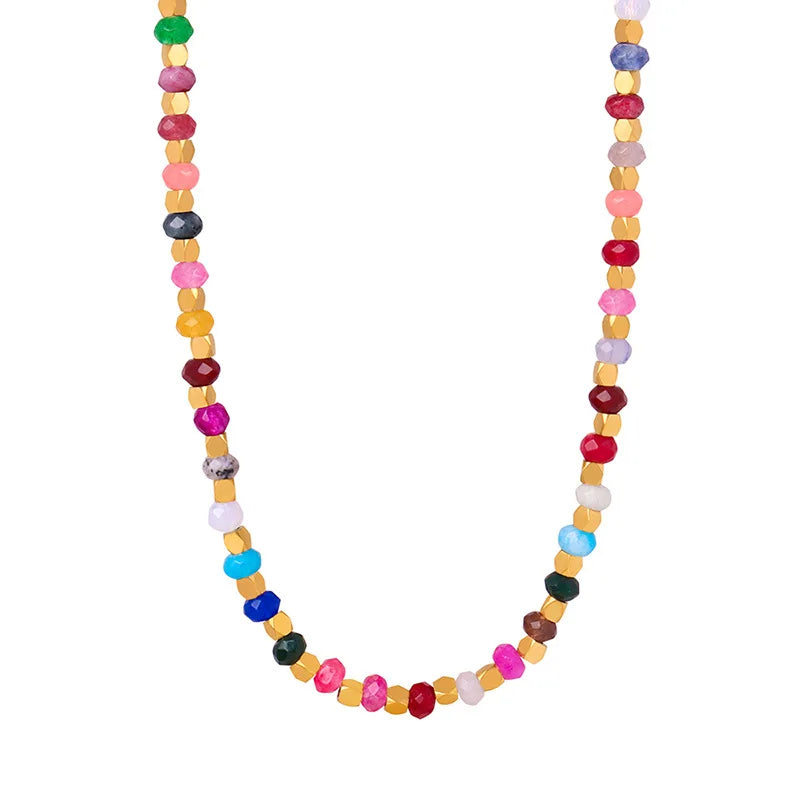 Multicolor Gemstone Necklace Natural Stone Beaded - Chakra Healing & Meditation Jewelry | Buddhive