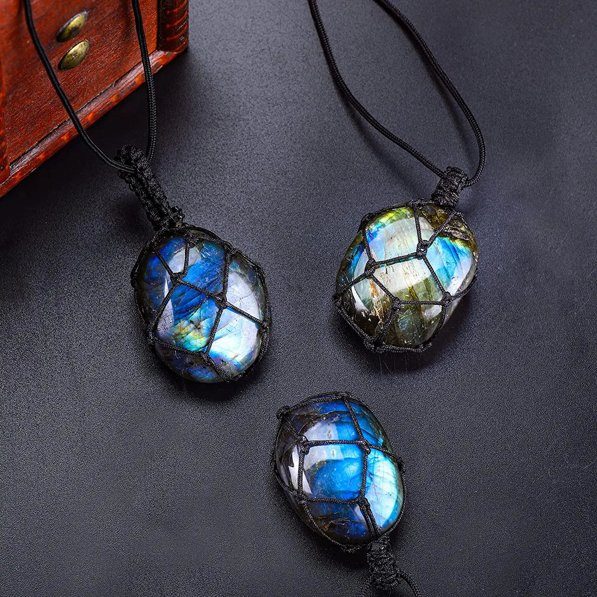 Labradorite Necklace Natural Stone Protection Jewelry - Chakra Healing Crystal | Buddhive