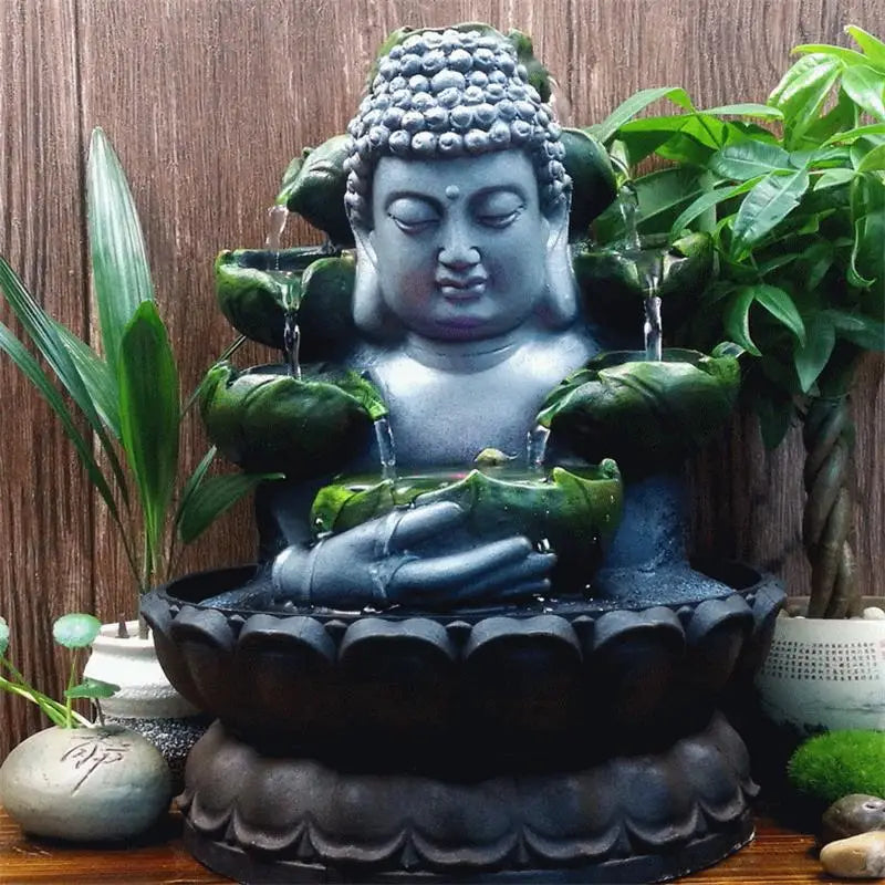 Buddha Fountain Zen Water Fountain - Large Resin Buddha Decor for Home & Garden | Buddhive