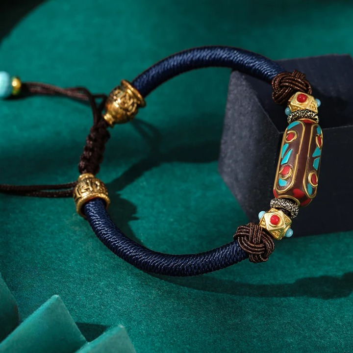 Tibetan Luck Bracelet Retro Geometric Charm - Adjustable Metal Buddhist Jewelry | Buddhive