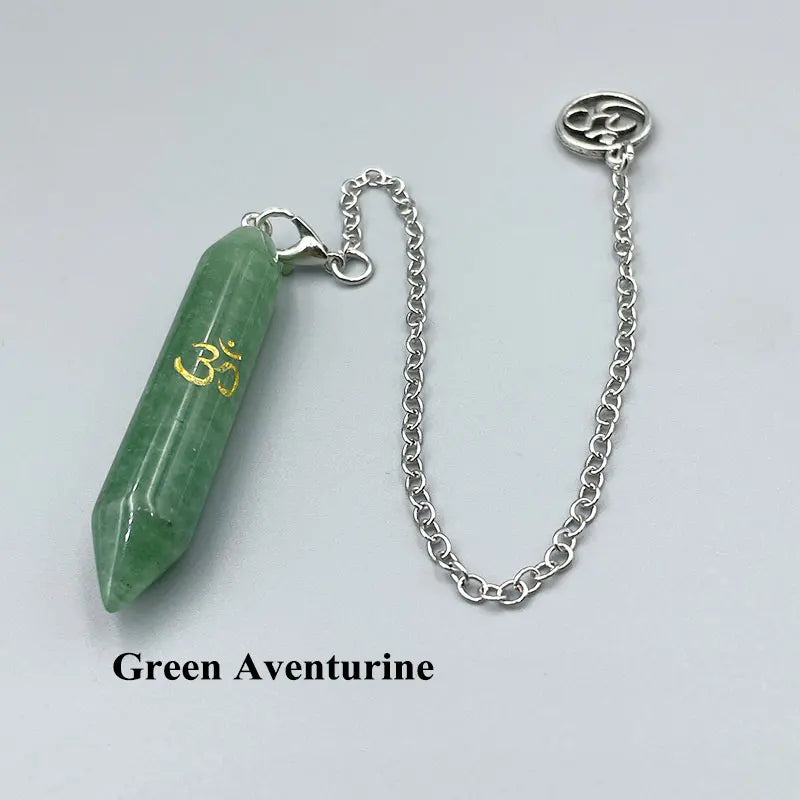 Dowsing Pendulum Natural Stone with OM Symbol - Crystal Divination Tool for Reiki & Energy Work | Buddhive