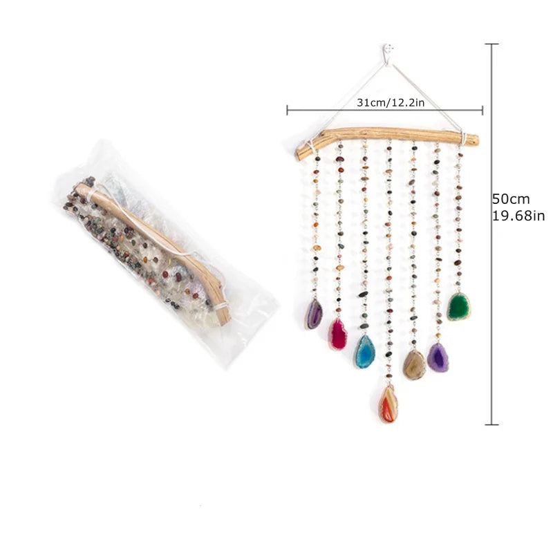 Chakra Dreamcatcher with Natural Stones - Crystal Spiritual Wall Hanging | Buddhive