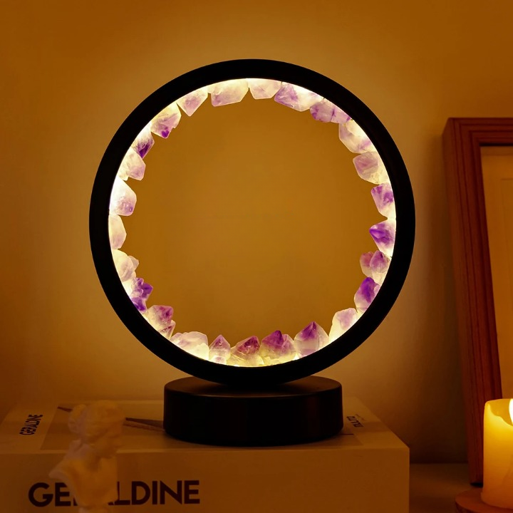 Natural Stone Lamp Rechargeable - Zen LED Bedside Light for Meditation & Feng Shui Decor | Buddhive