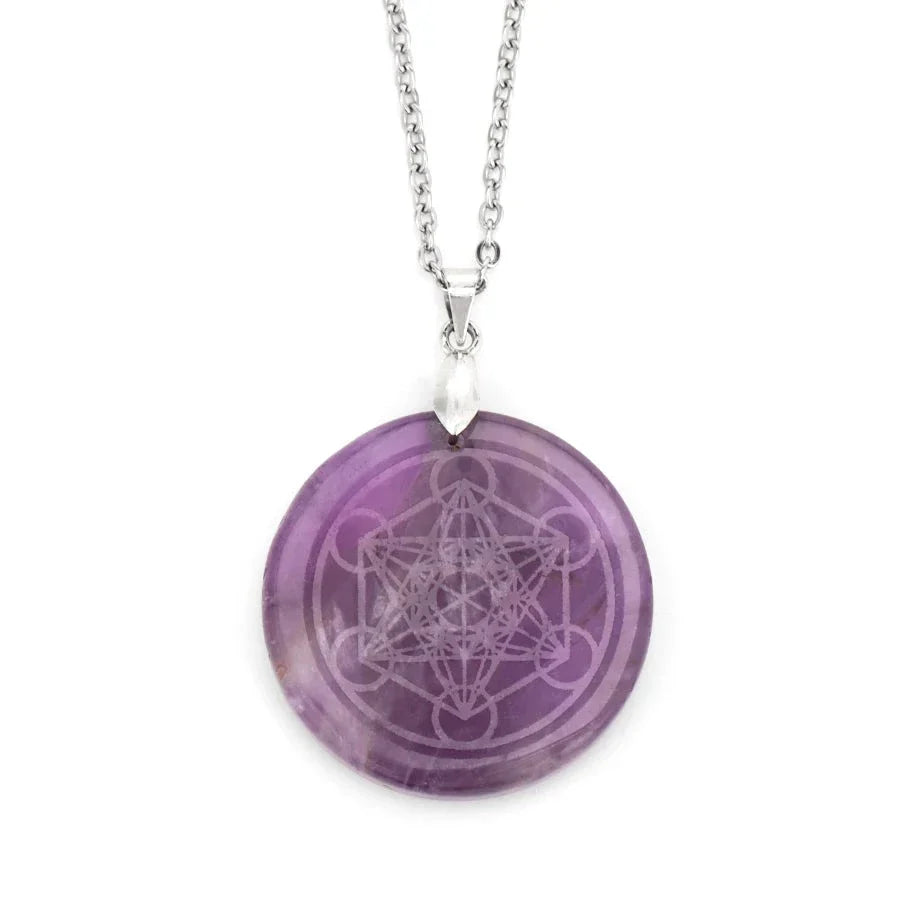 Chakra Necklace Natural Stone Engraved Pendant - 7 Chakra Healing Jewelry | Buddhive