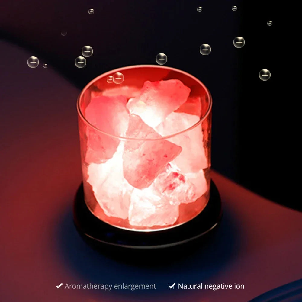 USB Salt Lamp Himalayan Pink - Natural Air Purifying Light for Desk & Meditation | Buddhive