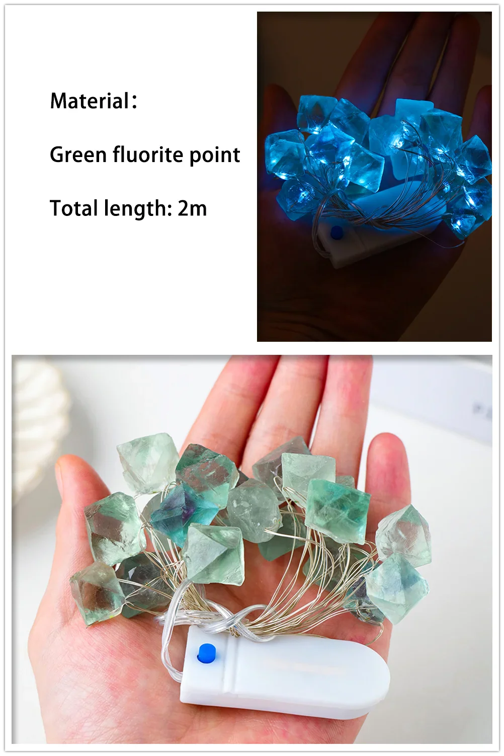 Natural Quartz Crystal String Lights LED - Healing Stone Decor for Meditation Room | Buddhive