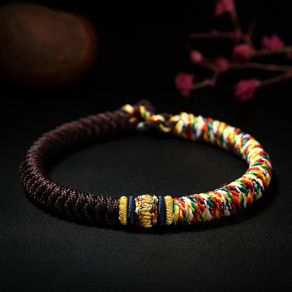 Tibetan Buddhist Bracelet Hand-Braided Cotton - Red String Protection Wrist Mala | Buddhive