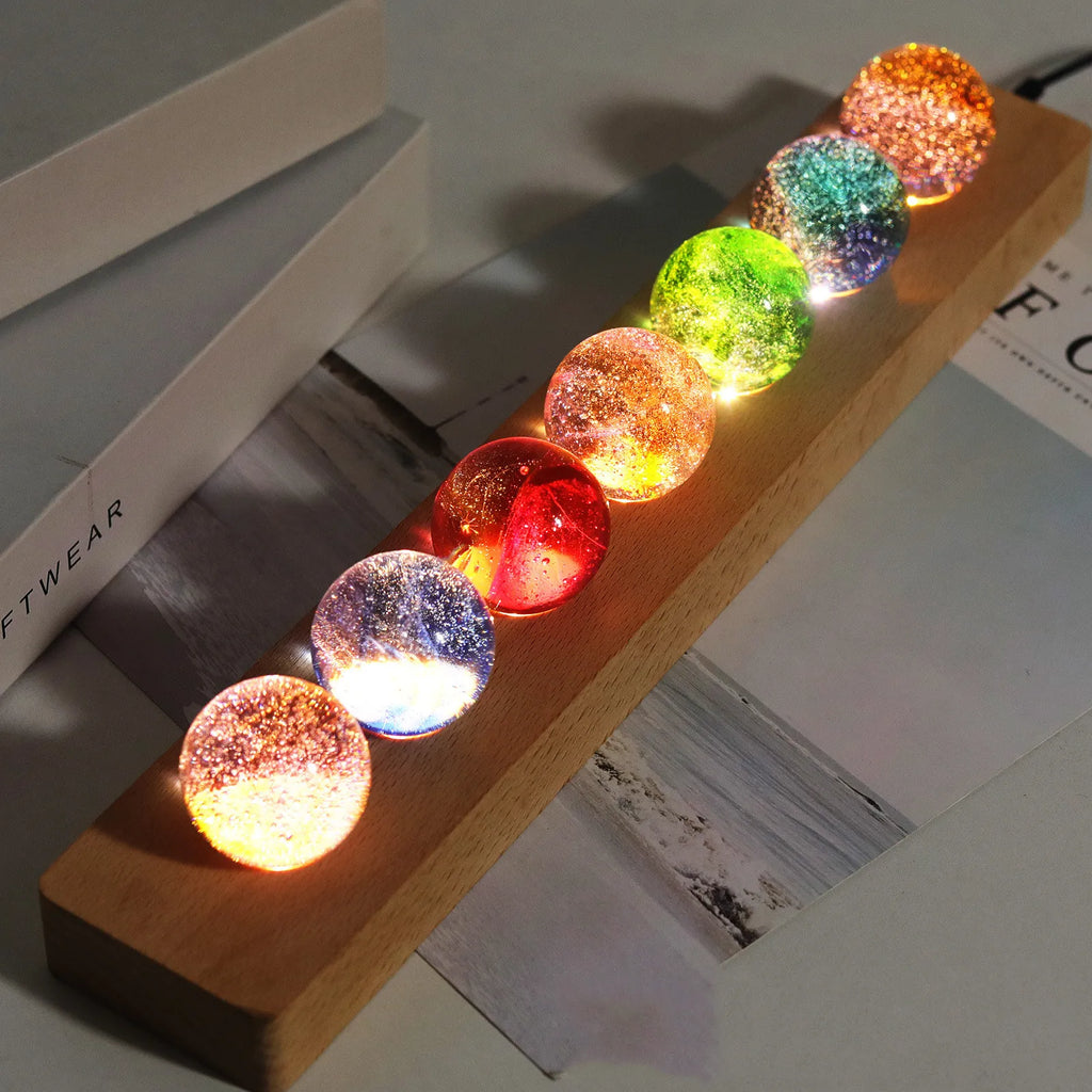 7 Chakra LED Crystal Ball Lamp - Color Changing Meditation Light for Spiritual Decor | Buddhive