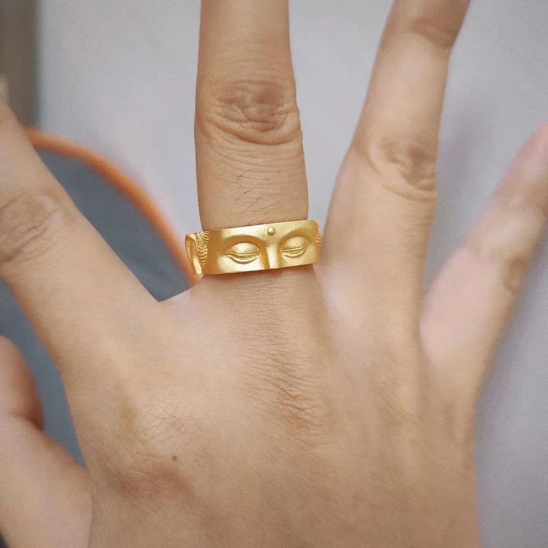 Buddha Eyes Ring - Zinc Alloy Buddhist Symbol Ring for Protection & Wisdom | Buddhive
