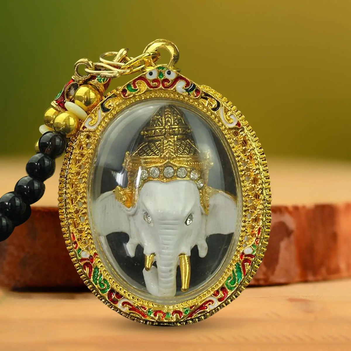 Gold Ganesh Amulet Necklace - Buddhist Protection Pendant with Chain | Buddhive