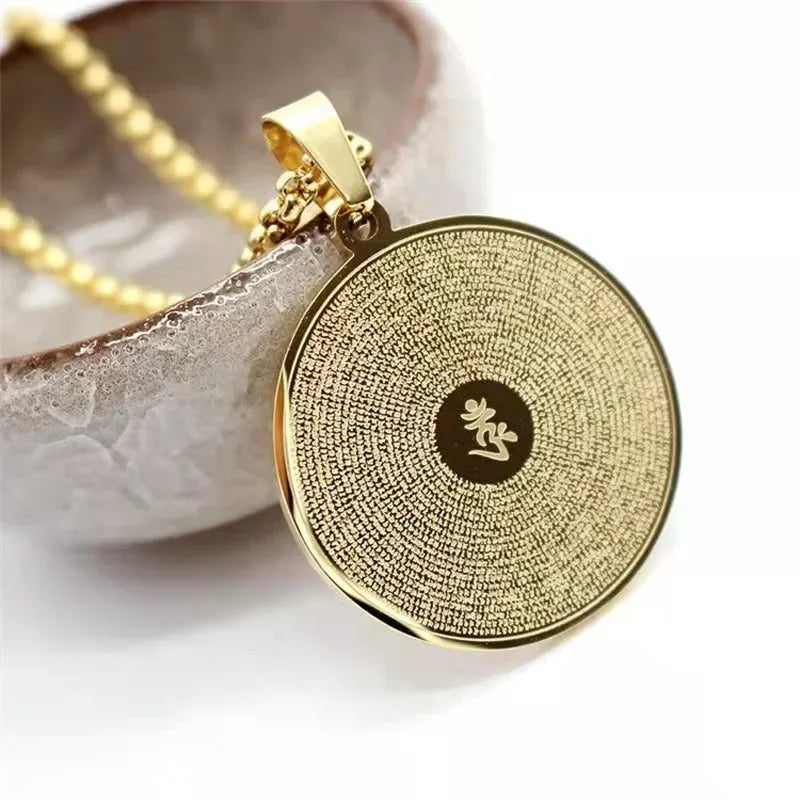 Buddhist Om Amulet Necklace - Sacred Mantra Pendant for Protection & Harmony | Buddhive