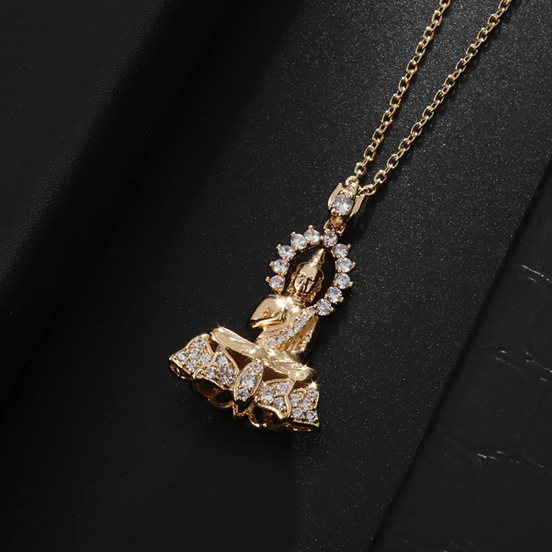 Gold Buddha Pendant Necklace - Zinc Alloy Unisex Spiritual Jewelry | Buddhive
