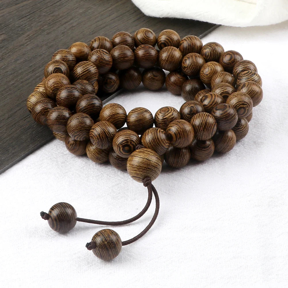 Tibetan Mala Necklace Natural Wood Beads 108 - Prayer Meditation Japa Mala | Buddhive