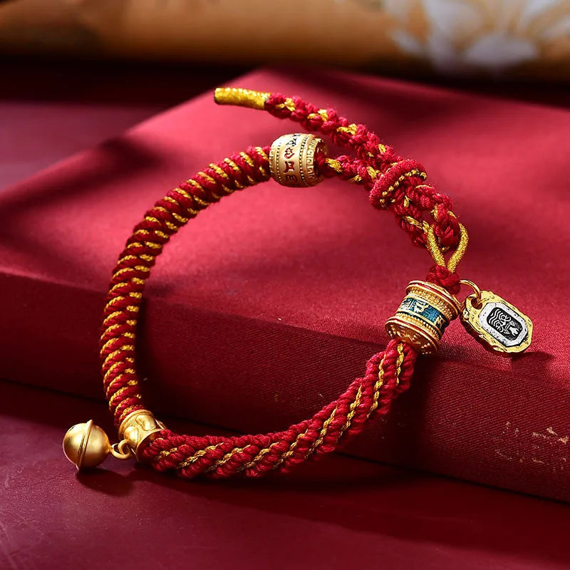 Tibetan Woven Bracelet Manjusri Thangka - Handmade Buddhist Wisdom Jewelry | Buddhive