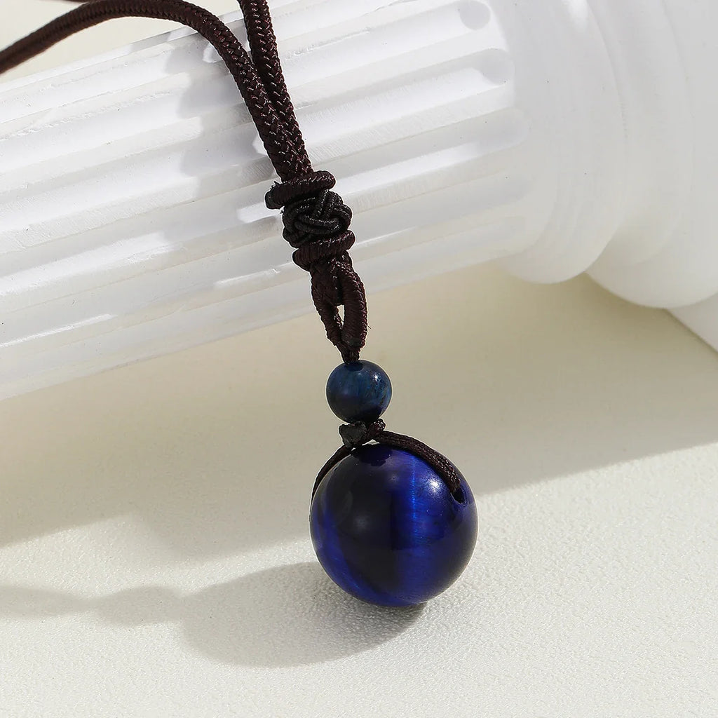 Blue Tiger Eye Stone Necklace - Natural Gemstone Buddhist Jewelry for Women | Buddhive