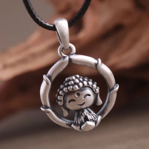 Tibetan Buddha Pendant - 925 Sterling Silver Small Buddha Necklace | Buddhive