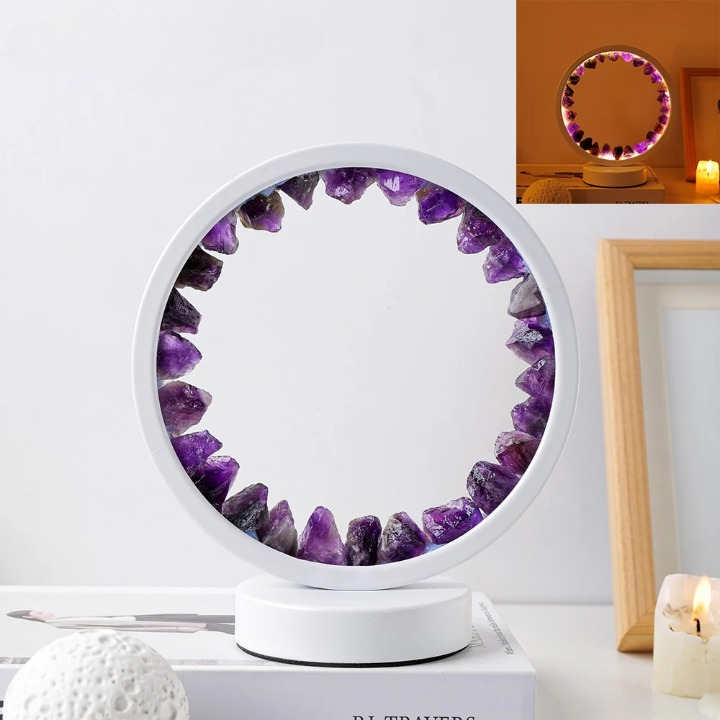 Natural Stone Lamp Rechargeable - Zen LED Bedside Light for Meditation & Feng Shui Decor | Buddhive