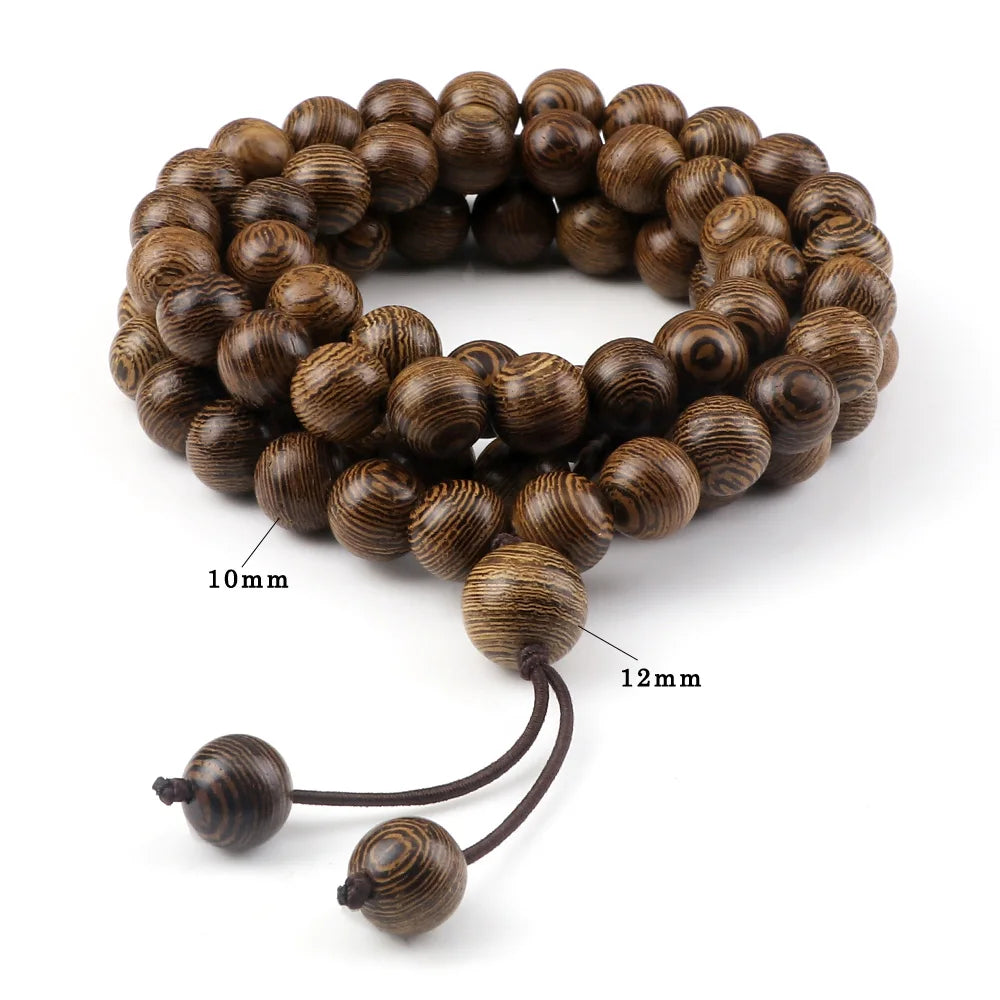 Tibetan Mala Necklace Natural Wood Beads 108 - Prayer Meditation Japa Mala | Buddhive