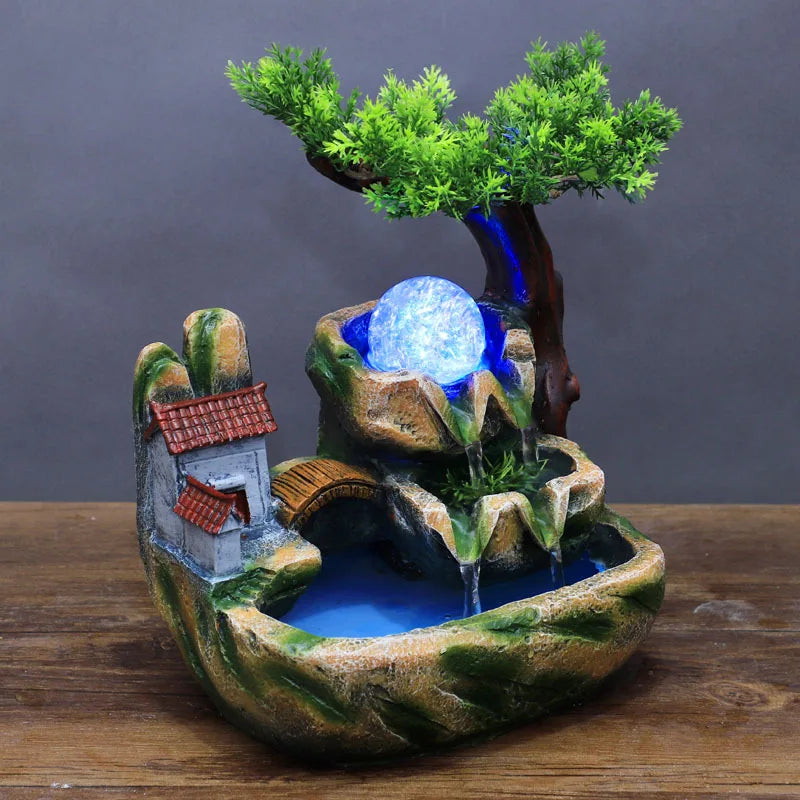 Zen Fountain Indoor Rotating Ball - Resin Tabletop Water Fountain for Meditation & Home Decor | Buddhive