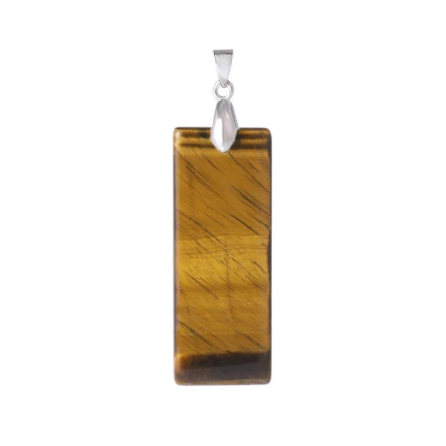 Black Obsidian Necklace Rectangular Pendant - Natural Stone Protection Jewelry | Buddhive