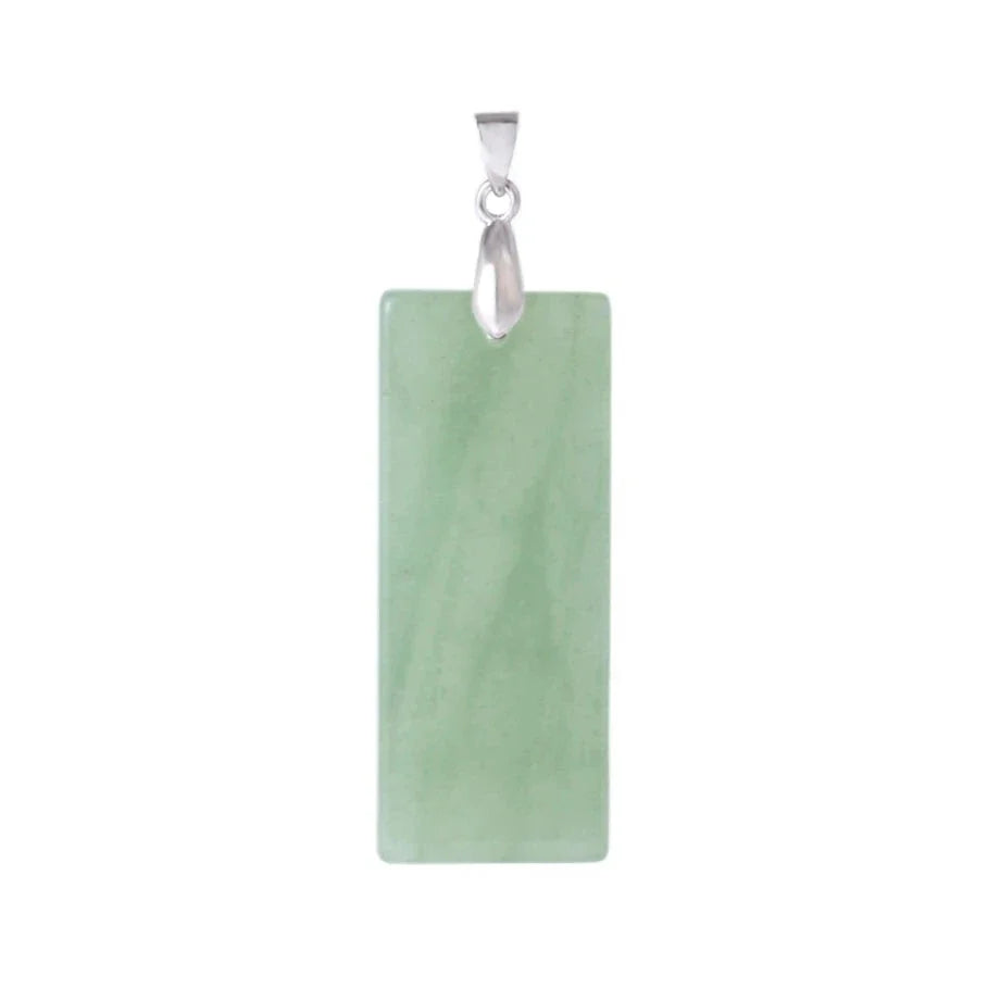 Black Obsidian Necklace Rectangular Pendant - Natural Stone Protection Jewelry | Buddhive