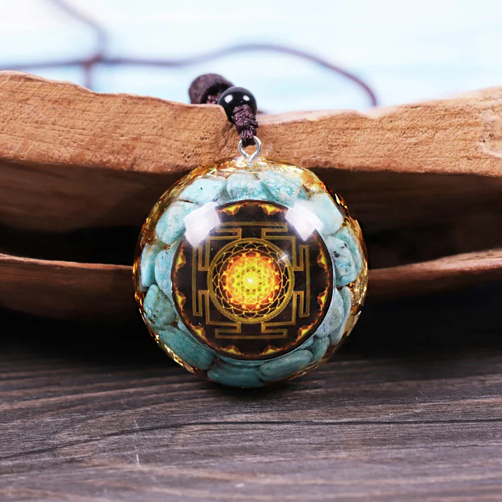 Orgonite Pendant Blue Stone - Natural Gemstone Energy Healing Necklace | Buddhive