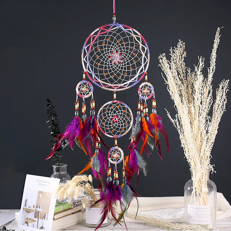 Native American Dreamcatcher Wall Hanging - Handwoven Wicker Feather Design - Boho Spiritual Decor | Buddhive