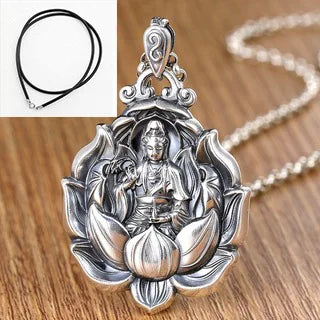 Buddha Pendant Silver Necklace - Sterling Quality Buddhist Amulet Jewelry | Buddhive