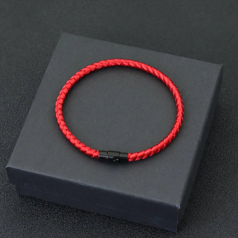 Red Buddhist Bracelet for Men - Cotton & Zinc Alloy - Protection & Energy | Buddhive