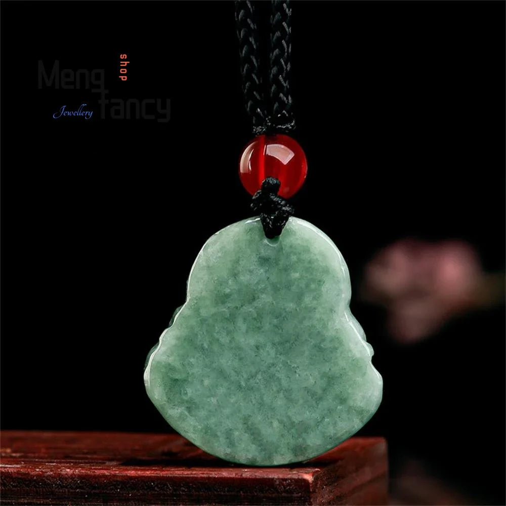 Jade Buddha Pendant Double Relief Carved Necklace - Authentic Buddhist Jewelry | Buddhive