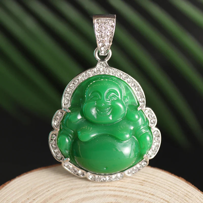 Jade Buddha Pendant Necklace - Genuine Natural Stone - Buddhist Spiritual Jewelry | Buddhive