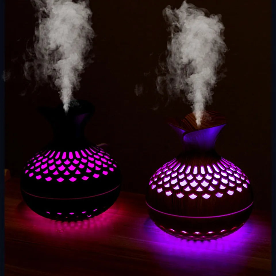 Essential Oil Diffuser Wood Grain Ultrasonic - Aromatherapy Humidifier 300ml | Buddhive