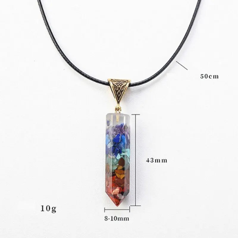 7 Chakra Necklace Natural Stone Pendant - Energy Balance Jewelry | Buddhive