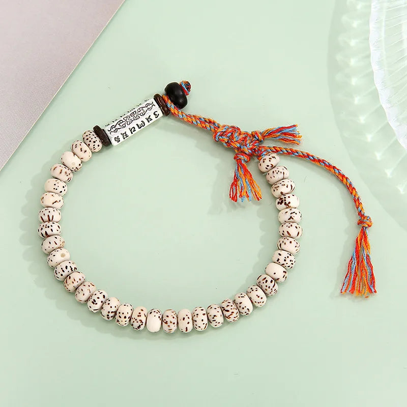 Tibetan Bodhi Seed Bracelet Om Mani Padme Hum - Adjustable Buddhist Prayer Mala | Buddhive