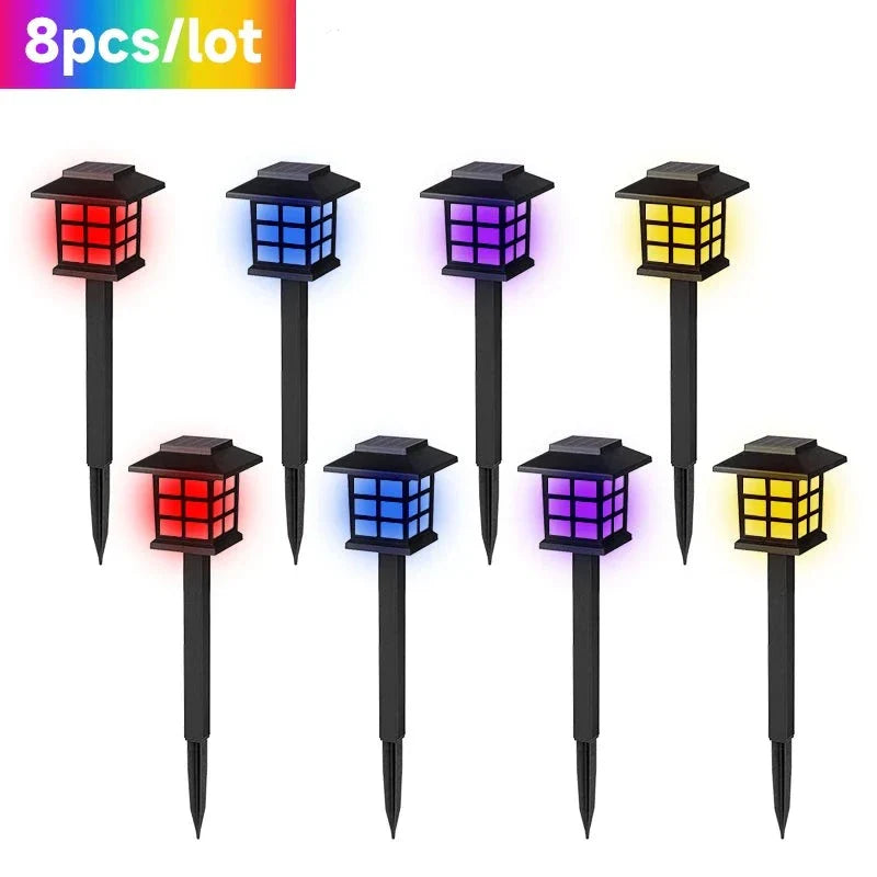 Japanese Solar Garden Lights - Pagoda Style Outdoor Zen Lanterns - LED Path Stakes | Buddhive