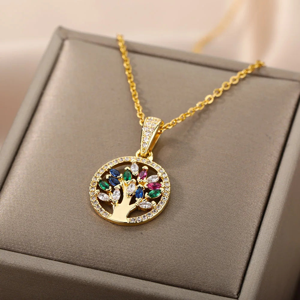 Tree of Life Necklace Stainless Steel - Buddhist Pendant for Women | Buddhive