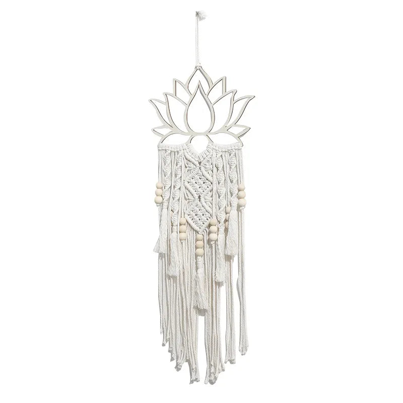 Macrame Dream Catcher Lotus Flower - Handwoven Boho Wall Hanging | Buddhive