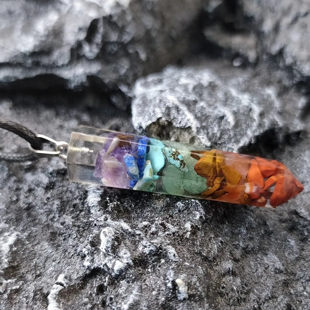 7 Chakra Necklace Natural Stone Pendant - Energy Balance Jewelry | Buddhive