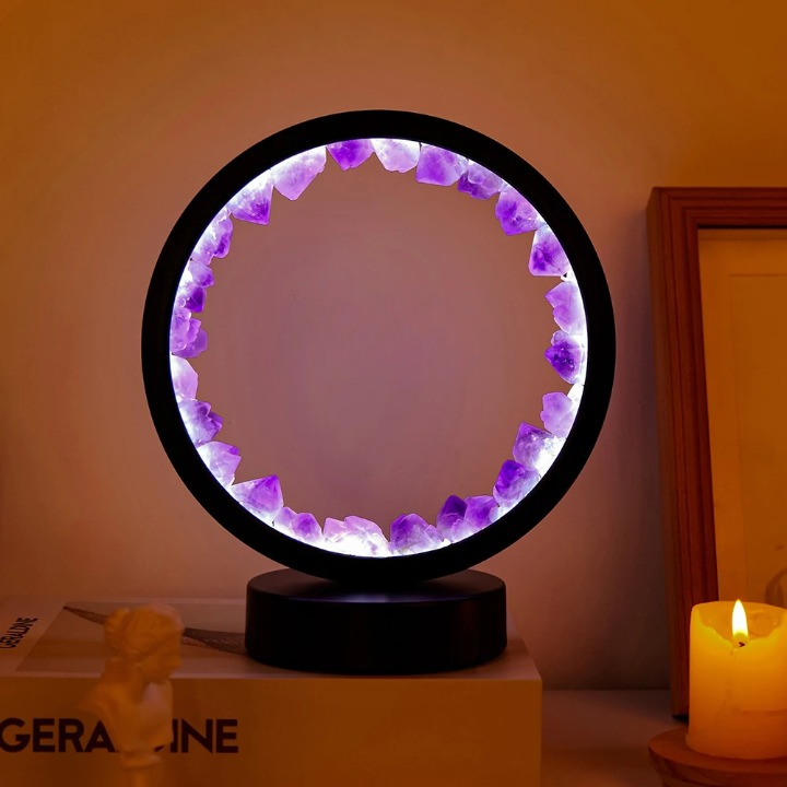 Natural Stone Lamp Rechargeable - Zen LED Bedside Light for Meditation & Feng Shui Decor | Buddhive