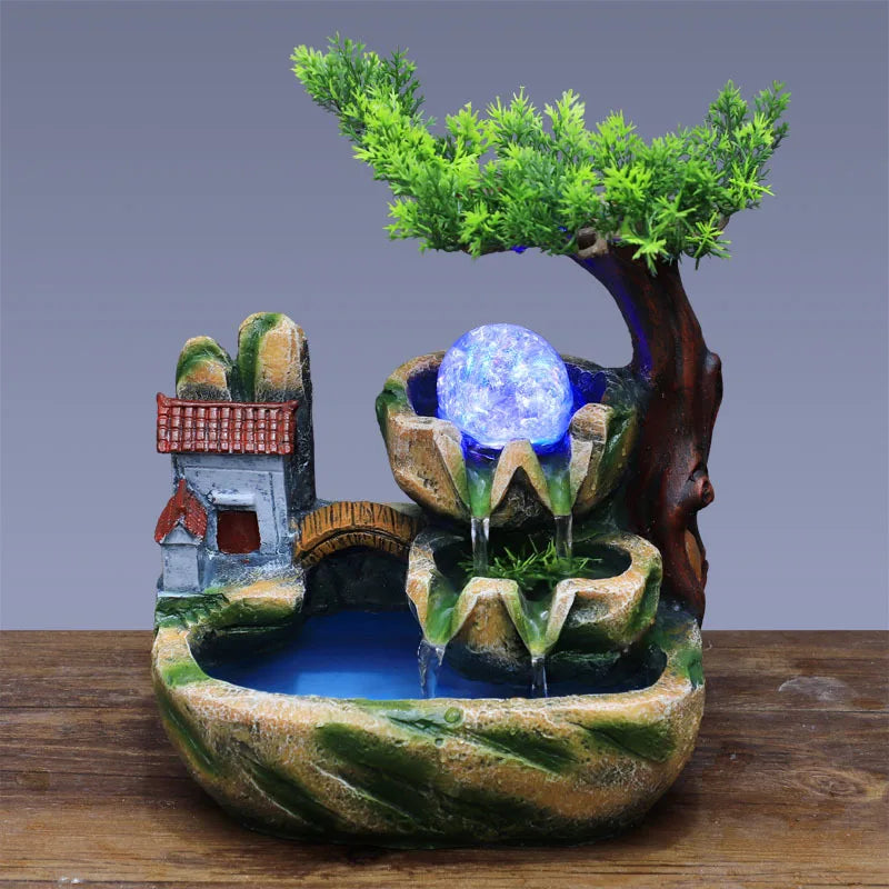 Zen Fountain Indoor Rotating Ball - Resin Tabletop Water Fountain for Meditation & Home Decor | Buddhive