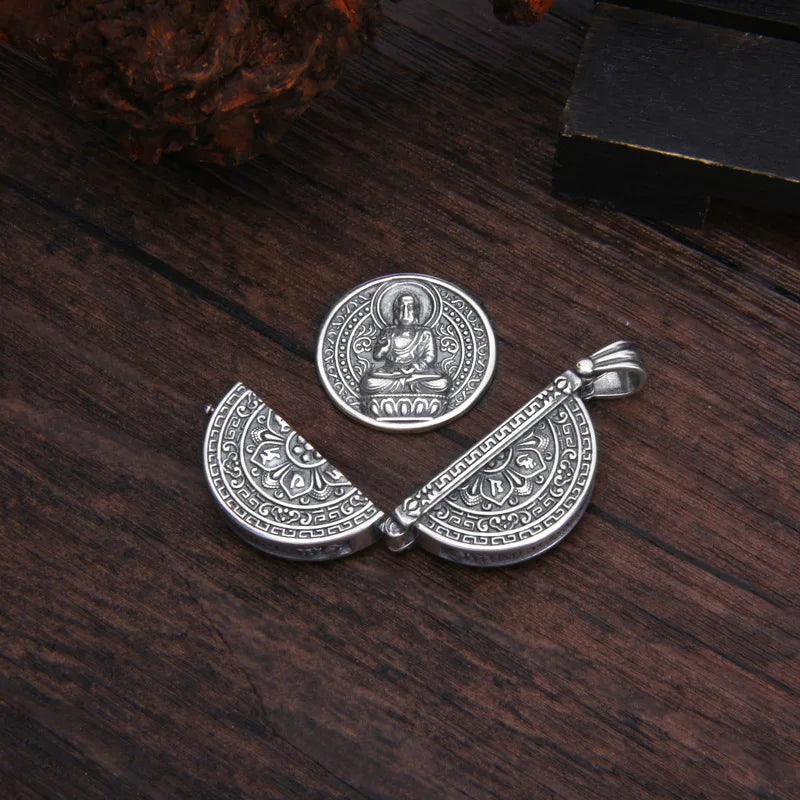 Buddha Mantra Amulet Pendant - Copper Protection Necklace - Unisex Buddhist Jewelry | Buddhive