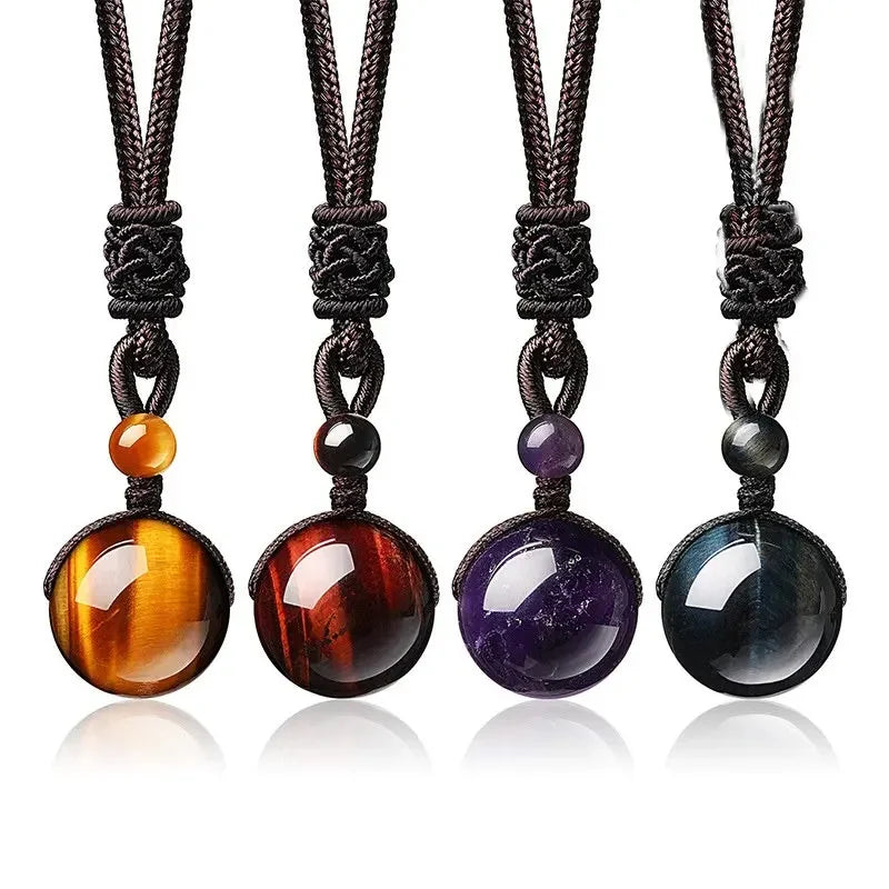Blue Tiger Eye Stone Necklace - Natural Gemstone Buddhist Jewelry for Women | Buddhive