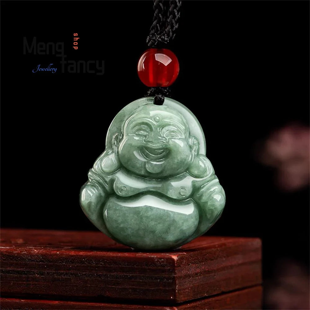 Jade Buddha Pendant Double Relief Carved Necklace - Authentic Buddhist Jewelry | Buddhive