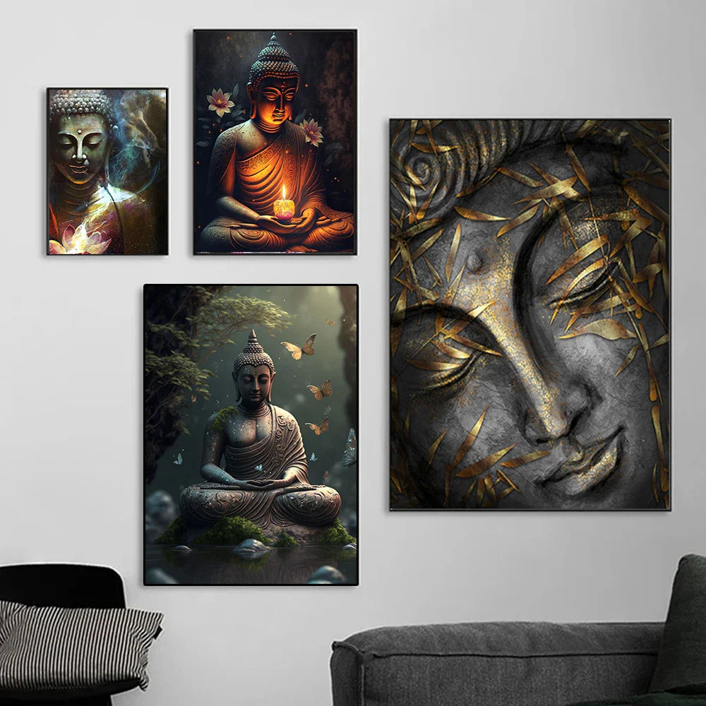 Buddha Poster Wall Art - Zen Meditation Canvas Print - Spiritual Home Decor | Buddhive
